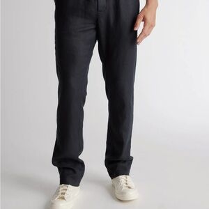 Quince Men's Black Linen Drawstring Pants